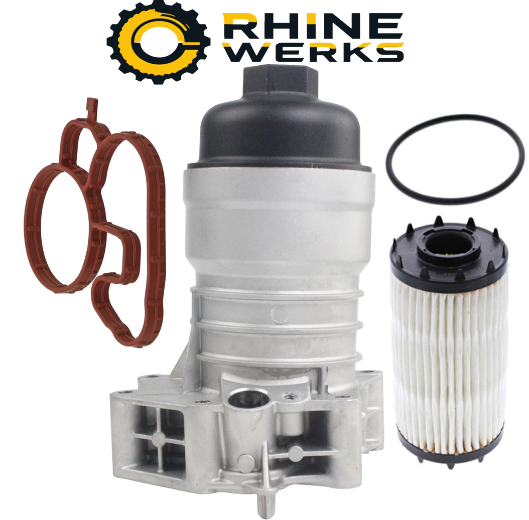 Porsche-Audi Oil Filter Housing Assembly W/ OEM Oil Filter By RhineWerks 06M115401L (Aluminum Upgrade) RhineWerks